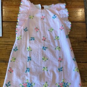 Crewcuts seersucker dress with embroidery
